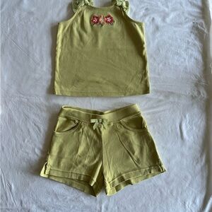 Tank Top and Shorts Set with Floral Embroidery
